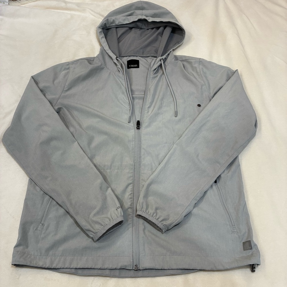 Vuori Outdoor Trainer Shell Jacket Women's Medium Grey Full Zip Hooded